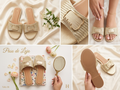 Sandalias Tejidas Doradas Paso de Lujo